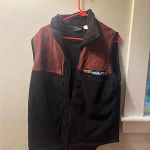 Black and Maroon Fleece Vest Kavu